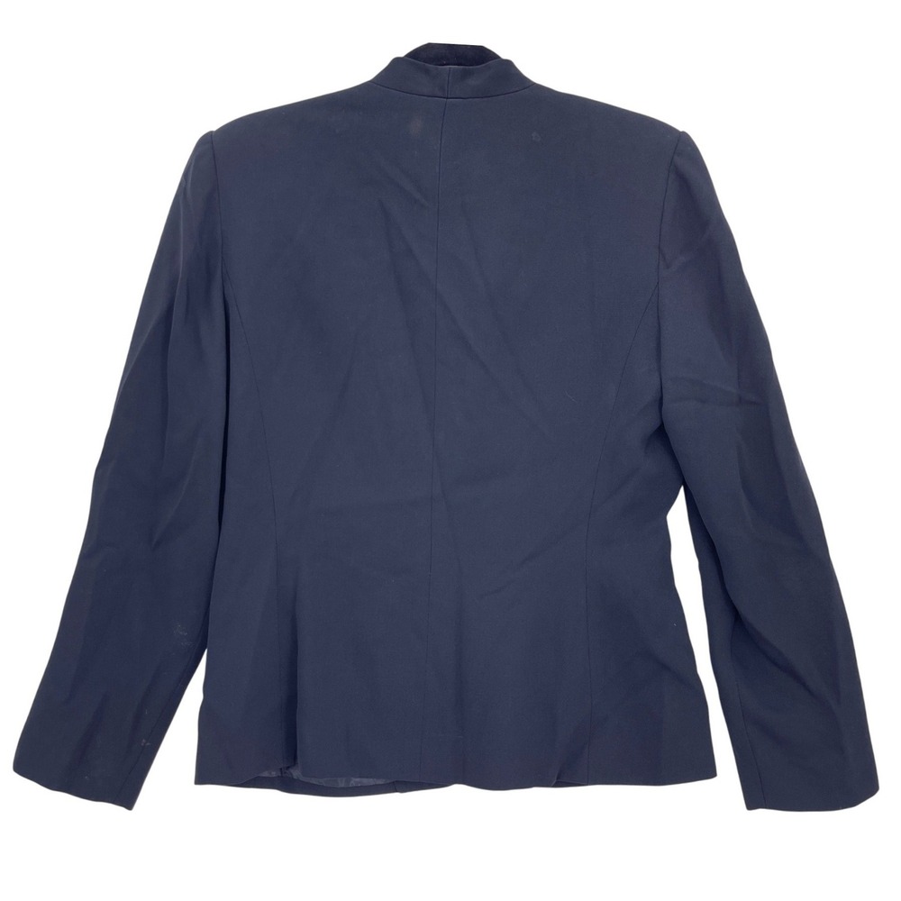 Kasper A.S.L. Black Blazer 8 Padded Shoulders Faux Pockets Button Front - Picture 3 of 8